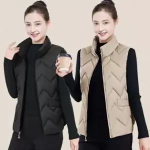 따뜻한 조끼 패딩 여성 경량 누빔 다운 베스트 조끼 낚시 여자 패딩 베스트 경량 여성 등산 작업