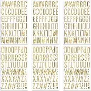 12장 3D 골드 레터 스티커 폼 퍼피 캡 번호 장식용 스크랩북용 그레이드 알파벳 셀프