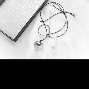 실버 하트 펜던트 초커 목걸이 조절 가능한 롱 숏 메탈 체인 실버 조절가능한 키치한 초커