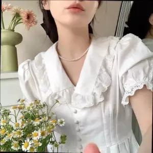 아크릴 진주 체인 목걸이 남녀 공용 초커 목걸이 진주 장식 초커목걸이 초커