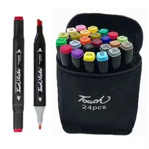 24색 마커펜 드로잉펜 마카 드로잉 컬러 펜 디자인펜 유성 펜세트