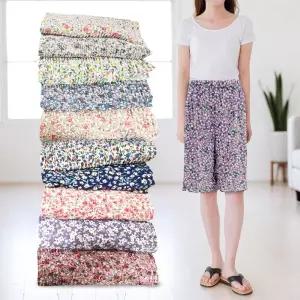 5부 플리츠 꽃무늬 여름 냉장고 바지 (색상랜덤) 5부바지 플리츠바지