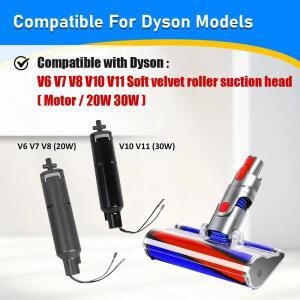 다이슨 V6 V7 V8 V10 V11 진공청소기용 20W 30W 소프트 벨벳 롤러 노즐 모터, 소프트 파일 브러시 헤드 모