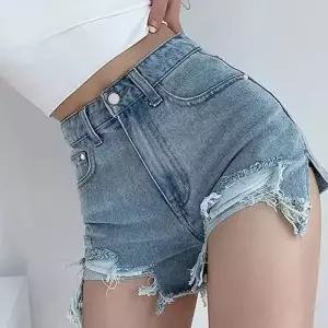 여자 찢어진 바지 트렌디한 디자인 여름 핫 팬츠청반 빈티지 청바지 찢청 여성데님 여성반 숏팬츠