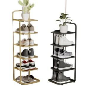 좁은 현관 틈새 미니 선반 무광블랙5단 신발장 정리대 사무실 수납