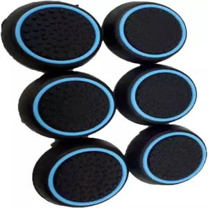 UPONEW 6 PCS 블랙 파란색 컨트롤러 엄지손가락 캡 커버 교체용 실리콘 터치 로커 PS3 / PS4 PS5