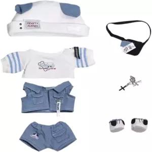 니니하우스 20cm 플러시 인형 옷 모자 티셔츠 조끼 바지 백팩 신발 액세서리 강아지 세트 8인치 드레스업