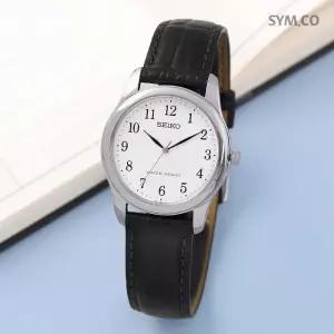 세이코 SCXP033 스피릿 슬림 라운드 쿼츠 아날로그 남자 가죽 시계 d