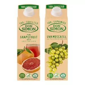 돈시몬 100%착즙주스 자몽1L 1개+백포도 모스카텔1L 1개 (총2개) 스페인산 ,100%생과일주스