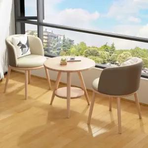 원형 부부테이블 티탁 식탁 테이블 홈카페 유럽풍 모던 원목 인테리어 다이닝 베란다