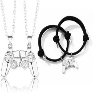 푸키만맨2020 1쌍 게임 컨트롤러 커플 펜던트 목걸이 러버 그와 그녀의 가장 친한 친구 BFF 우정 펑크