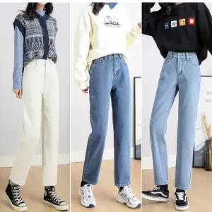 좋은 일자 청바지 뒷밴딩 9부 키작녀 데님 팬츠 봄 가을