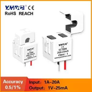 YHDC 스플릿 코어 전류 트랜스포머 SCT006 정격 입력 1A5A10A20A 출력 1mA2.5mA5mA10mA20mA25mA 정확도 1%0