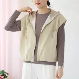 보니 후드 베스트 /여성 박시 조끼 데일리 UVT102