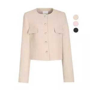 [하프클럽/비비드시크릿가너]여성 라운드 미니멀 봄가을 세미크롭 정장 자