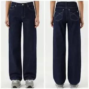 여성 스판 반전포켓 논페이드 세미 와이드 팬츠 생지 통청바지