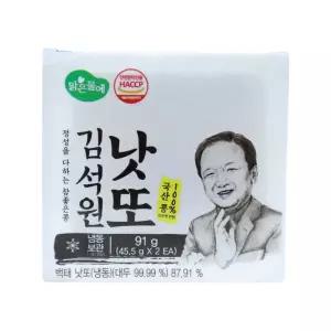 맑은물에 김석원 낫또 45.5g x 34개 4개 식사 정식 중식 분식 간편요리 혼밥