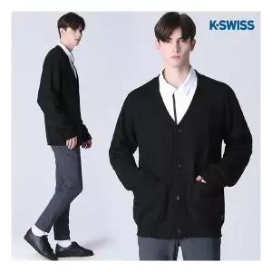 [케이스위스]울블렌디드 스탠다드 핏 Y넥 울 가디건 516417