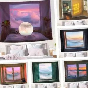 벽장식 포스터 감성 태피스트리 그림 인테리어 포스터 홈데코 천태피스트리 패브릭 벽걸이 가림막 월데코