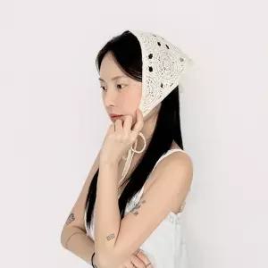 브이숍  니트 크로셰 헤어 커치프 2color  굿딜 BUyuS