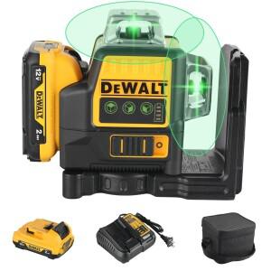 NEW DEWALT 레이저 레벨 DW089LG 자동 수평 조절 12라인 3 x 360도 그린 빔 레이저 12V 리튬이온 충전식 배