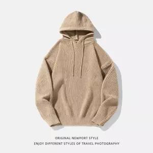 남자 후드집업 점퍼 루즈핏 솔리드 후드 스웨터 추동 스타일 조절 니트 캐주얼 원픽4