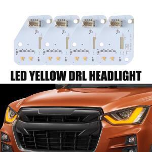 이수즈 D 맥스 2020 2023용 DRL 보드 LED 헤드라이트 칩스 옐로우 주간 주행등 헤일로 링 엔젤 아이즈 액세
