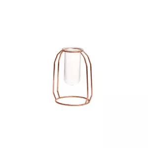 로즈 골드 와이어 철제 화병 유리 꽃병 소형 생화 조화 인테리어 수경 재배 실린더