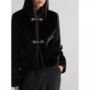 에잇세컨즈 버클 라운드넥 시어링 재킷 블랙