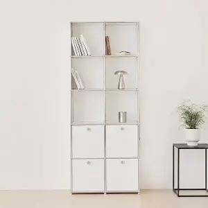 [포스트모던] 발렌 2X5 미드센츄리 5단 책장 800 C3 (4도어)