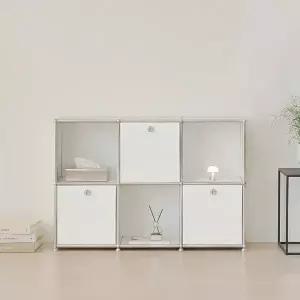 [포스트모던] 발렌 3X2 미드센츄리 모듈 책장 1200 2단 C3 (3도어)