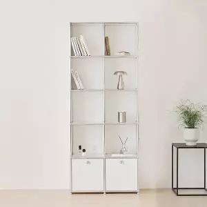 [포스트모던] 발렌 2X5 미드센츄리 5단 책장 800 C3 (2도어)