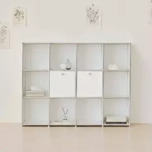 [포스트모던] 발렌 4X3 미드센츄리 모듈 책장 1600 3단 C3 (2도어)