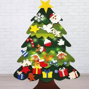 크리스마스 장식 부직포 트리 만들기 LED 전구 세트