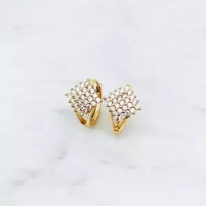 [미니라인] 원터치 데일리 링 귀걸이 촘촘 큐빅 귀걸이 무알러지