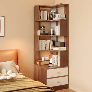 서랍형 코너 책장 모서리 서재 수납 틈새 침실 인테리어 선반 거실 책꽂이 코너장