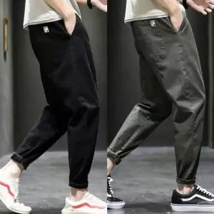 면바지 밴딩 배기팬츠 캐주얼바지 남성슬랙스 롤업 HIe6+6iNW