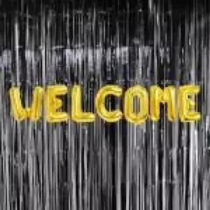 (은박풍선웰컴골드+커튼블랙세트) 파티 기념일 장식