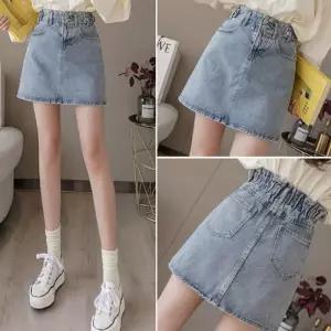 여자 봄 여름 슬림핏 데님 미니스커트