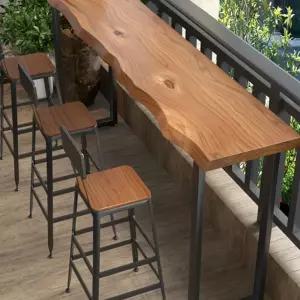 폭좁은테이블 책상 좁고긴테이블 세트 등받이 의자 창가