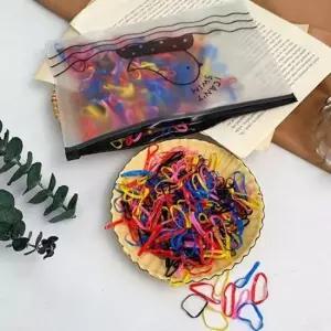 [반려] 대용량 머리 고무 줄 밴드 헤어 끈 1000개 세트 믹스 머리끈 고무줄 컬러 미용실