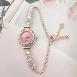 [골드스마일]안젤라 슬라이드 여성 손목시계 핑크 심플한손목시계