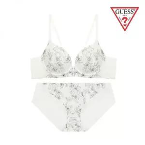 게스 [선물포장] 드로잉 플라워나염 브라팬티세트 GDWBR223GDWBP223IV 2074018