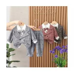 팜므 아기정장 돌잔치 백일 남아 유아 형제 베베 체크 정장세트설날