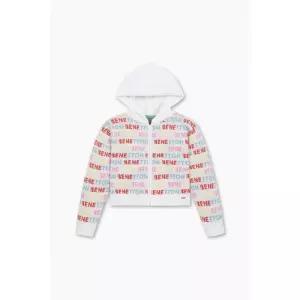 [백화점 정품] 베네통 키즈 로고 플레이 후드 가디건