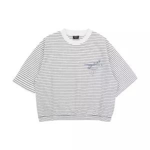 [AK수원점] [블루테일] 스트라이프 크랍 스웨트셔츠AYA8TS02IV