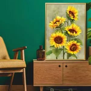 풍수지리에좋은 해바라기그림 액자 풍수그림 돈들어오는 A2 SUN6