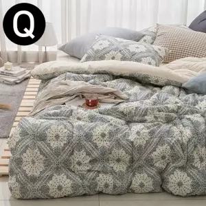 ( )해피니 페이즐 순면 차렵이불 베개커버세트 퀸 Q (네이비) (베개솜 별매)