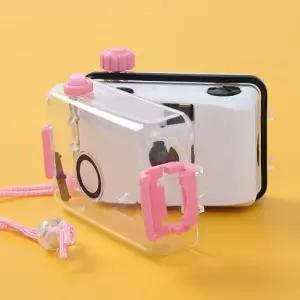 뉴트로 방수 토이카메라(화이트핑크)작은 감성 필름 다회용 레트로