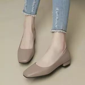 [라일리의류] Rly 깔끔한 디자인 사각코 발편한 2.5CM 플랫 구두